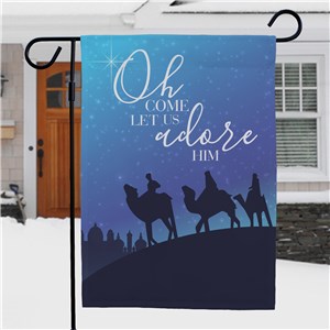 Personalized Oh Come Let Us Adore Him Garden Flag by Gifts For You Now