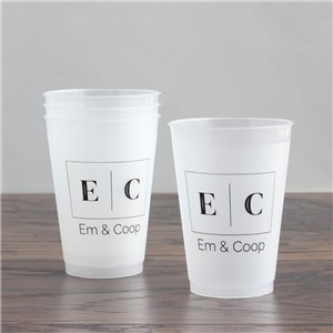 Personalized 12 oz. Custom Frosted Plastic Cups Pack of 50 by Gifts For You Now