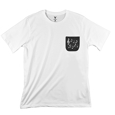 Personalized Musical Notes Mens Pocket T-Shirt - White - Medium by Gifts For You Now