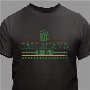 Personalized Irish Pub T-Shirt - Black - Large (Mens 42/44- Ladies 14/16) by Gifts For You Now
