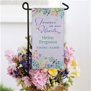 Personalized Forever In Our Hearts Floral Mini Garden Flag by Gifts For You Now
