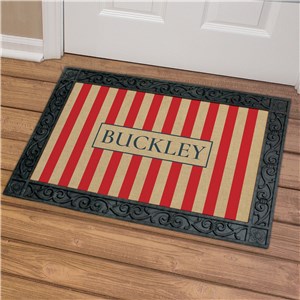 Image of Personalized Patriotic Stripes Doormat