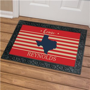 Image of Personalized Patriotic State Doormat