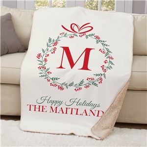 Personalized Holiday Family Sherpa Blanket by Gifts For You Now