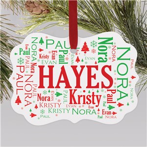 Personalized Christmas Word-Art Benelux Holiday Christmas Ornament by Gifts For You Now