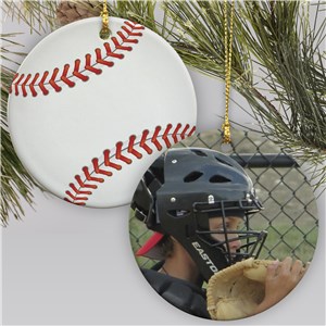 Personalized Sports Photo Christmas Ornament-Baseball by Gifts For You Now