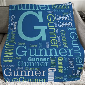 Image of Personalized Boys Word-Art Throw