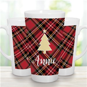Personalized Plaid Icon Latte Mug by Gifts For You Now