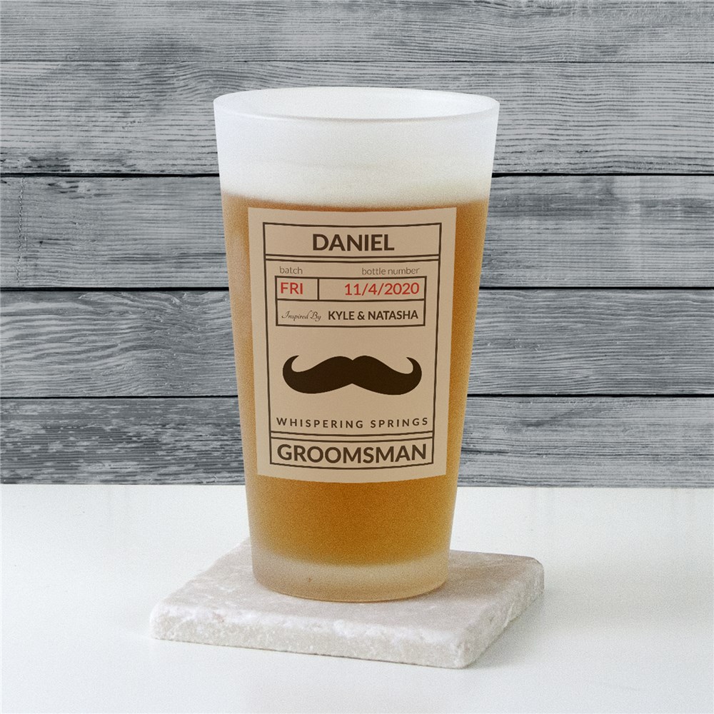 Personalized Groomsmen Frosted Pint Glass U10877105