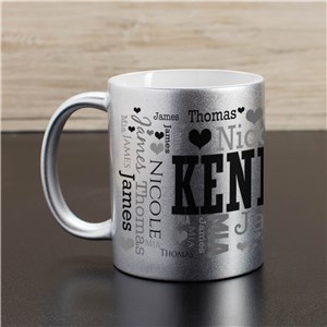 Personalized Silver Metallic Word-Art Mug by Gifts For You Now