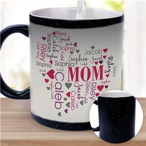 Personalized Heart Word Art Color Changing Mug by Gifts For You Now