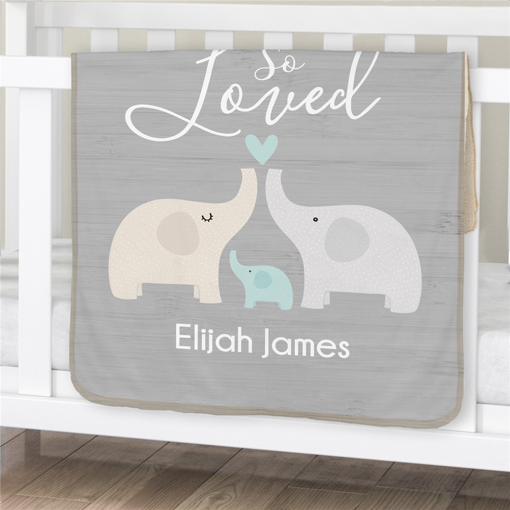 So Loved Personalized Sherpa Blanket for Baby U11384114