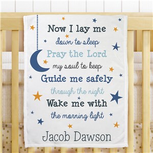 Personalized Now I Lay Me Fleece Baby Blanket by Gifts For You Now