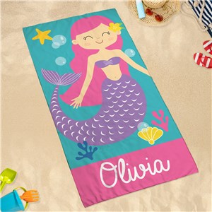Personalized Mermaid Sand-Free Beach Towel by Gifts For You Now