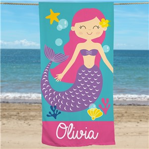 Personalized Mermaid Beach Towel by Gifts For You Now