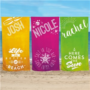 Personalized Summer Quotes Beach Towel by Gifts For You Now