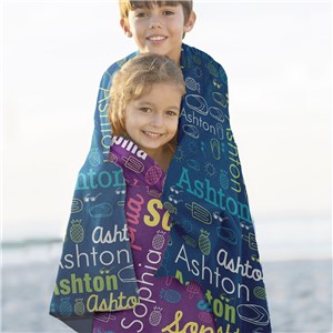 Personalized Word-Art Beach Towel by Gifts For You Now