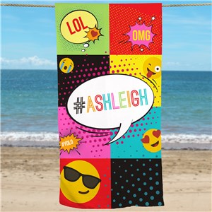 Personalized Emoji Beach Towel by Gifts For You Now