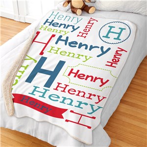 Image of Giant 50x60 Personalized Name Sherpa Blanket