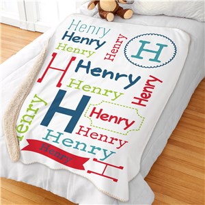 Personalized Repeating Name Sherpa Blanket by Gifts For You Now