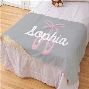 Personalized Ballet Sherpa Blanket by Gifts For You Now