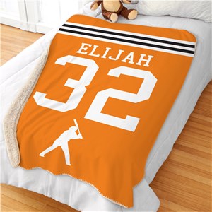 Personalized Sports Stripes Sherpa Blanket by Gifts For You Now