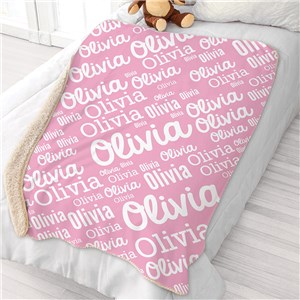 Personalized Girl Word-Art Sherpa Blanket by Gifts For You Now