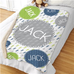 Personalized Lightning Bolt Sherpa Blanket by Gifts For You Now