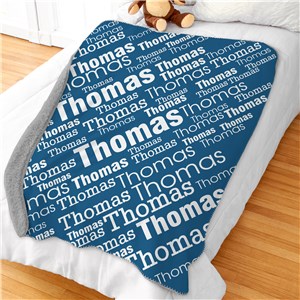 Personalized Word Art Boys Sherpa Blanket 50x60 Inch by Gifts For You Now