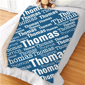 Personalized Boys Word-Art Sherpa Blanket by Gifts For You Now