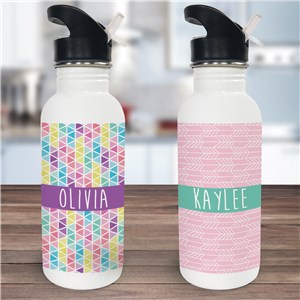 Personalized Fun Patterns Water Bottle by Gifts For You Now