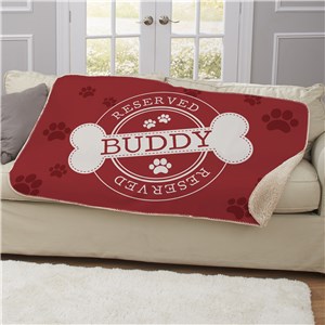 Personalized Reserved Dog Sherpa Blanket by Gifts For You Now