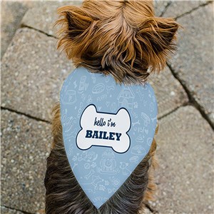Personalized Hello Im.. Pet Bandana by Gifts For You Now