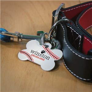 Image of Personalized Sports Dog Bone Pet Tag