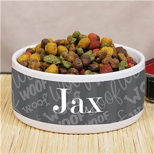 Personalized Woof Woof Pet Food Bowl by Gifts For You Now