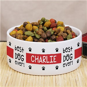 Personalized Best Dog Ever Pet Food Bowl by Gifts For You Now