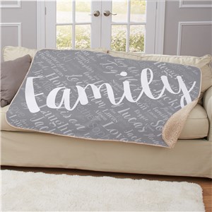 Personalized Family Word-Art 50"x60" Sherpa Blanket by Gifts For You Now