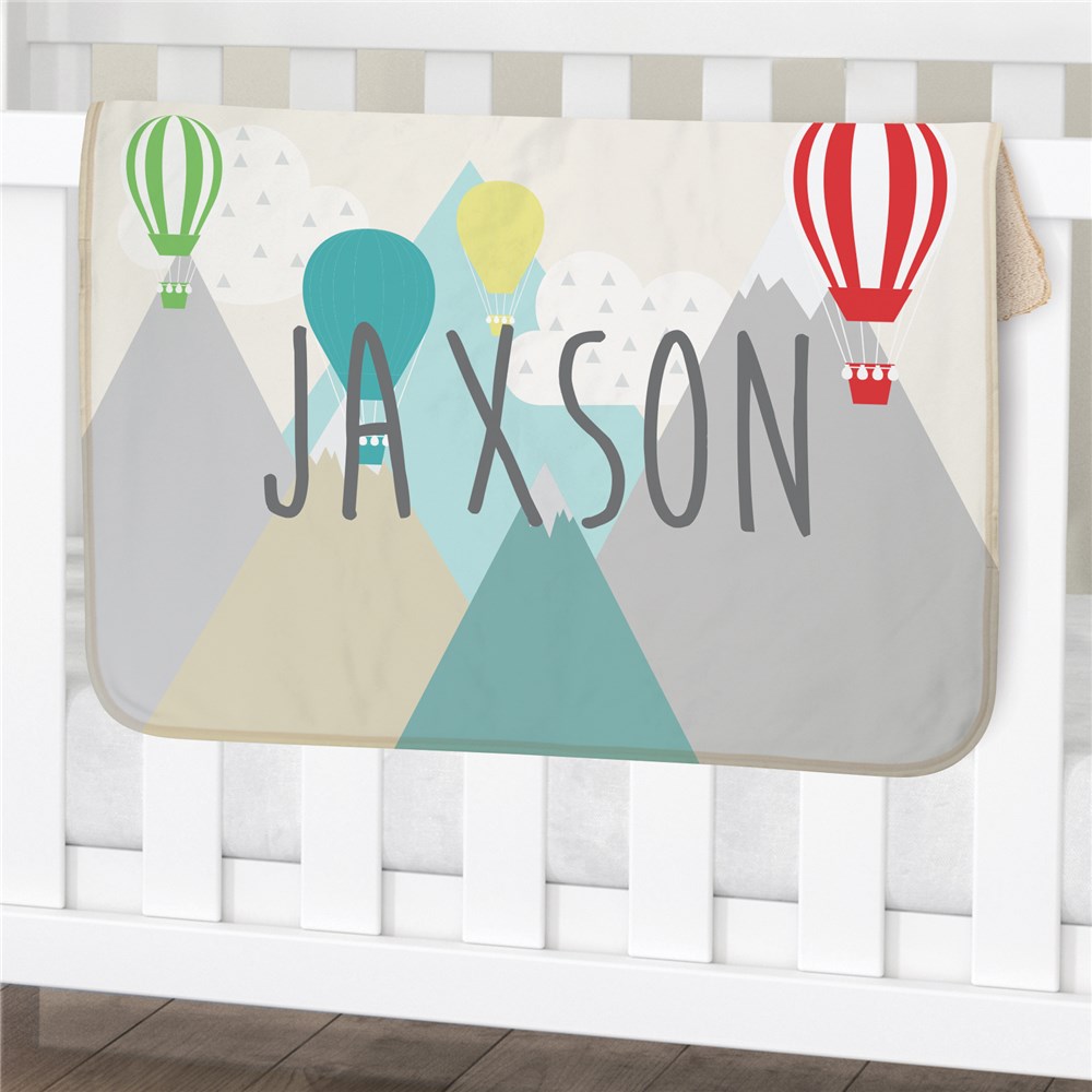 Personalized Hot Air Balloon Baby Sherpa Blanket U12259114