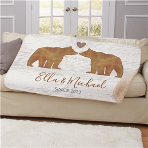 Personalized Bear Couple Sherpa Blanket by Gifts For You Now