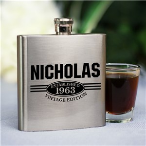 Vintage Edition Personalized Flask by Gifts For You Now
