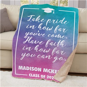 Personalized Congratulations Sherpa Throw by Gifts For You Now