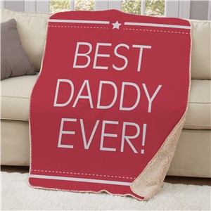 Image of Personalized Best Daddy Ever Sherpa Blanket