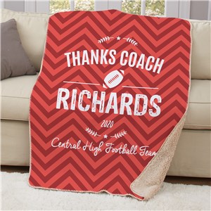 Image of Personalized Thanks Coach 50x60 Sherpa Blanket