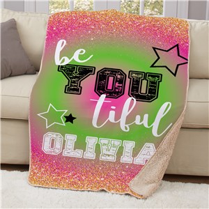 Image of Be You Tiful 50x60 Personalized Sherpa Blanket