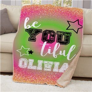 Be You Tiful Personalized Sherpa Blanket by Gifts For You Now