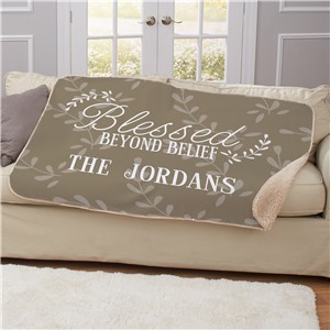 Blessed Beyond Belief Personalized Sherpa Blanket by Gifts For You Now