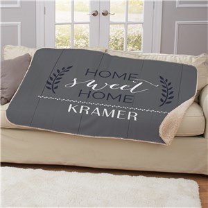Home Sweet Home Sherpa Personalized Blanket by Gifts For You Now