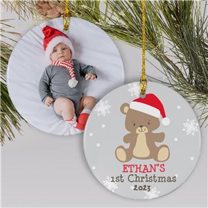 Personalized First Christmas Teddy Bear Holiday Christmas Ornament by Gifts For You Now