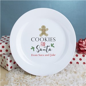 Cookies For Santa Ceramic White Personalized Plate by Gifts For You Now
