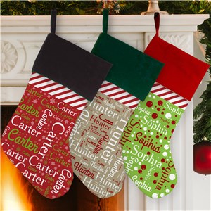 Personalized Holiday Word-Art Stocking by Gifts For You Now
